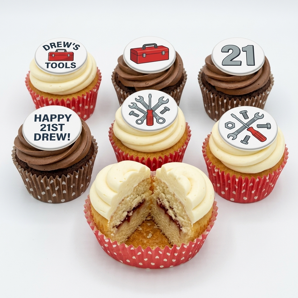 Tools Theme Birthday Cupcakes for Him