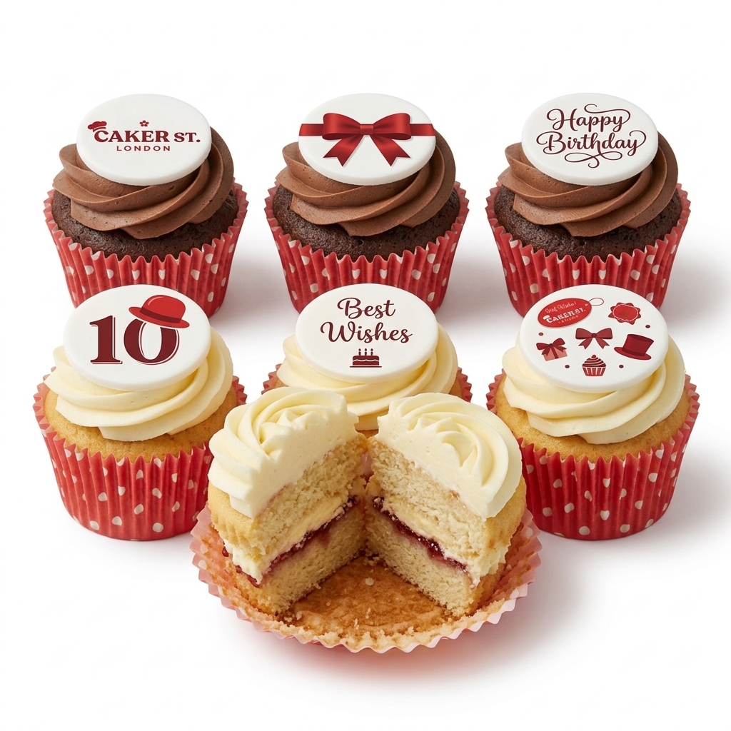 Birthday Celebration Cupcakes with Custom Toppers