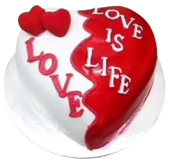 Red & White Heart Valentine Cake