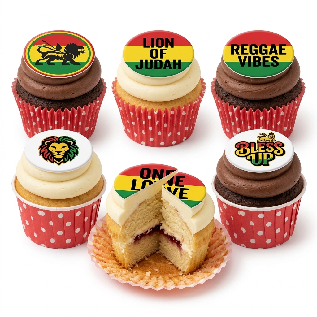Reggae Theme Celebration Cupcakes