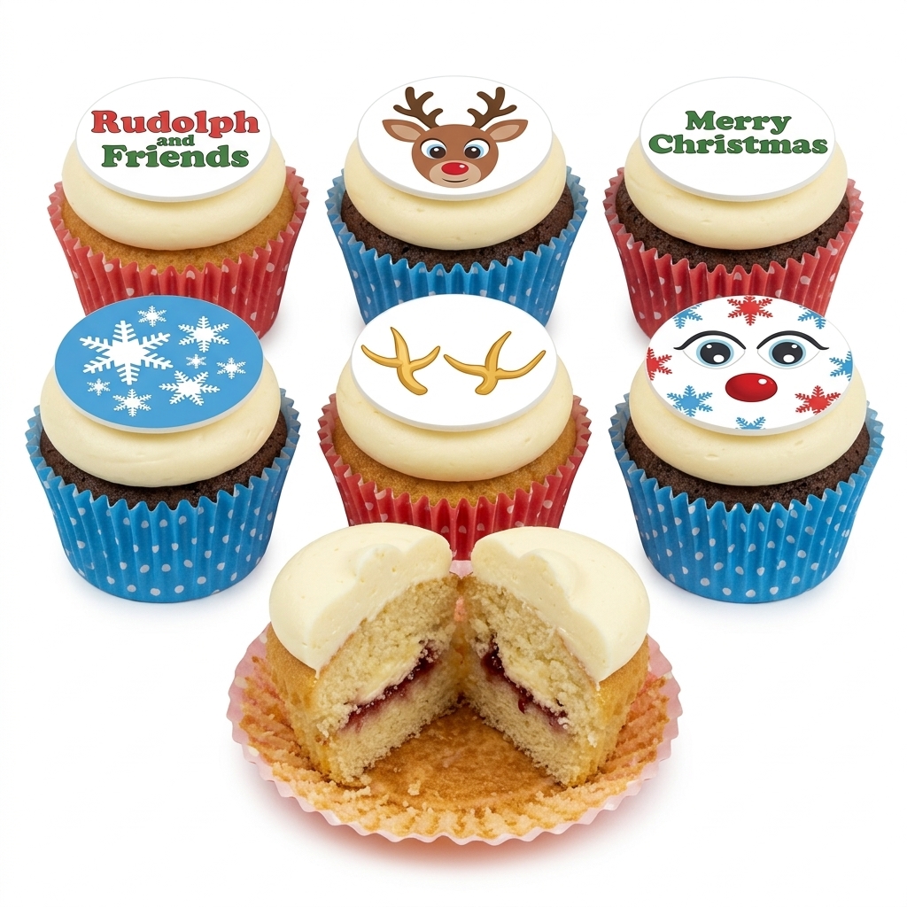 Rudolph and Friends Christmas Cupcakes