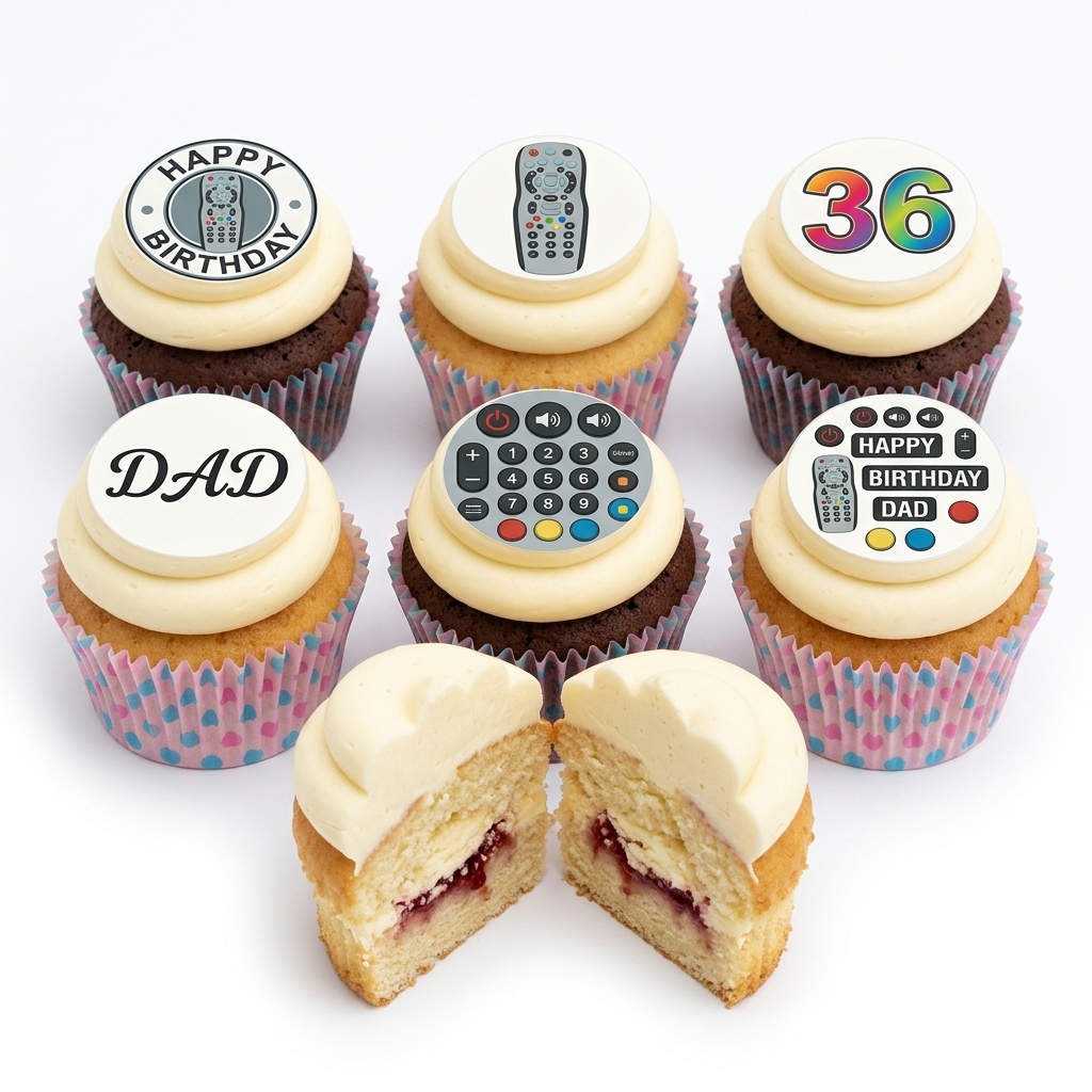 TV Remote Control Birthday Cupcakes for Him