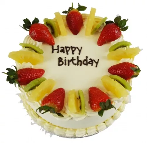 Fruit Topped Birthday Cake