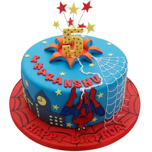 Kids Fun Spiderman Birthday Cake