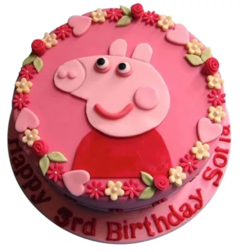 Peppa Pig Theme Birthday Cake Egg Free And Gluten Free Sponge