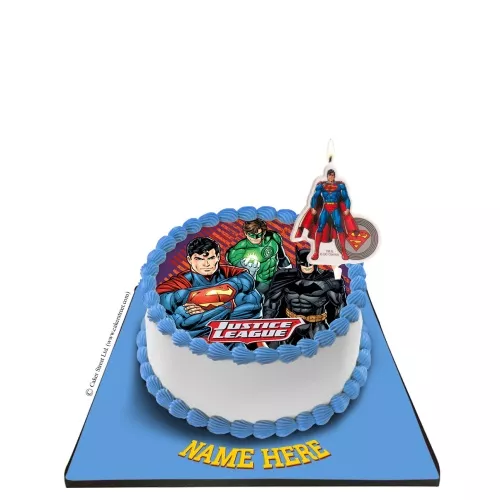 Superman Cake With Superman Candle
