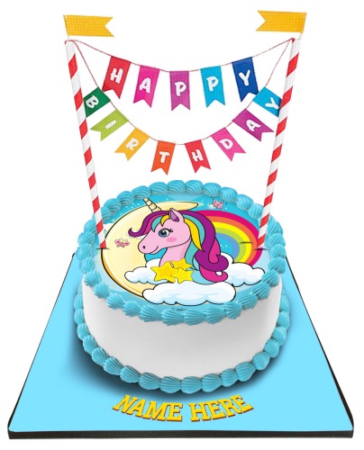 Unicorn Round Edible Cake Topper – Deezee Designs