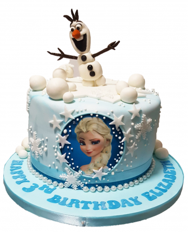 Princess Elsa Frozen Cake With Olaf Topper