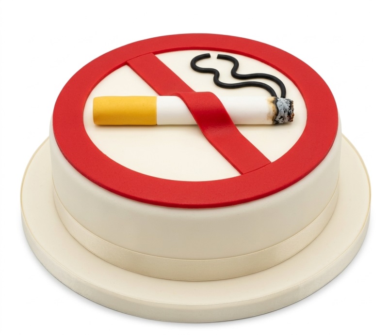 smoking cigarette cake design No Smoking Cake