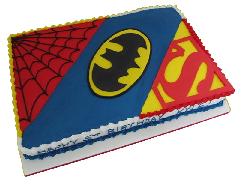 Spiderman Superman Batman Cake