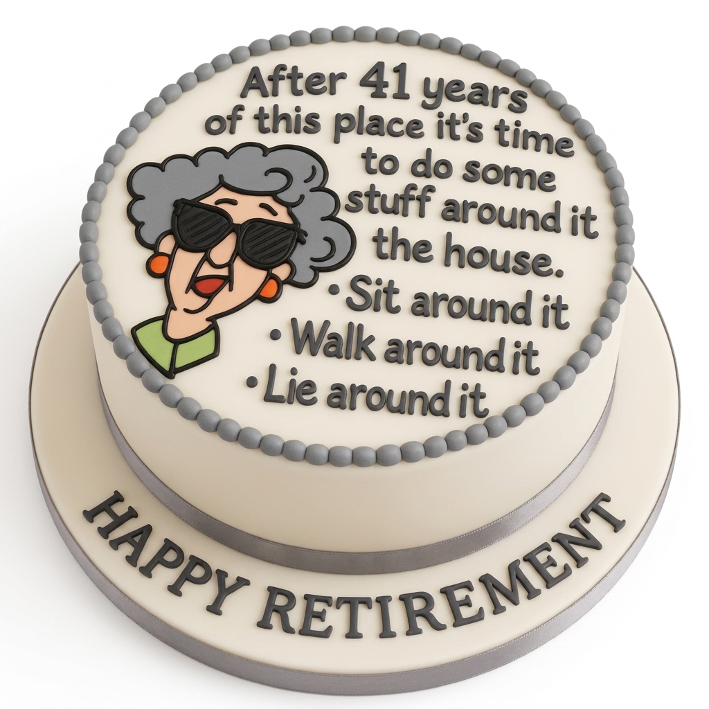 Humorous Retirement Cake for Her
