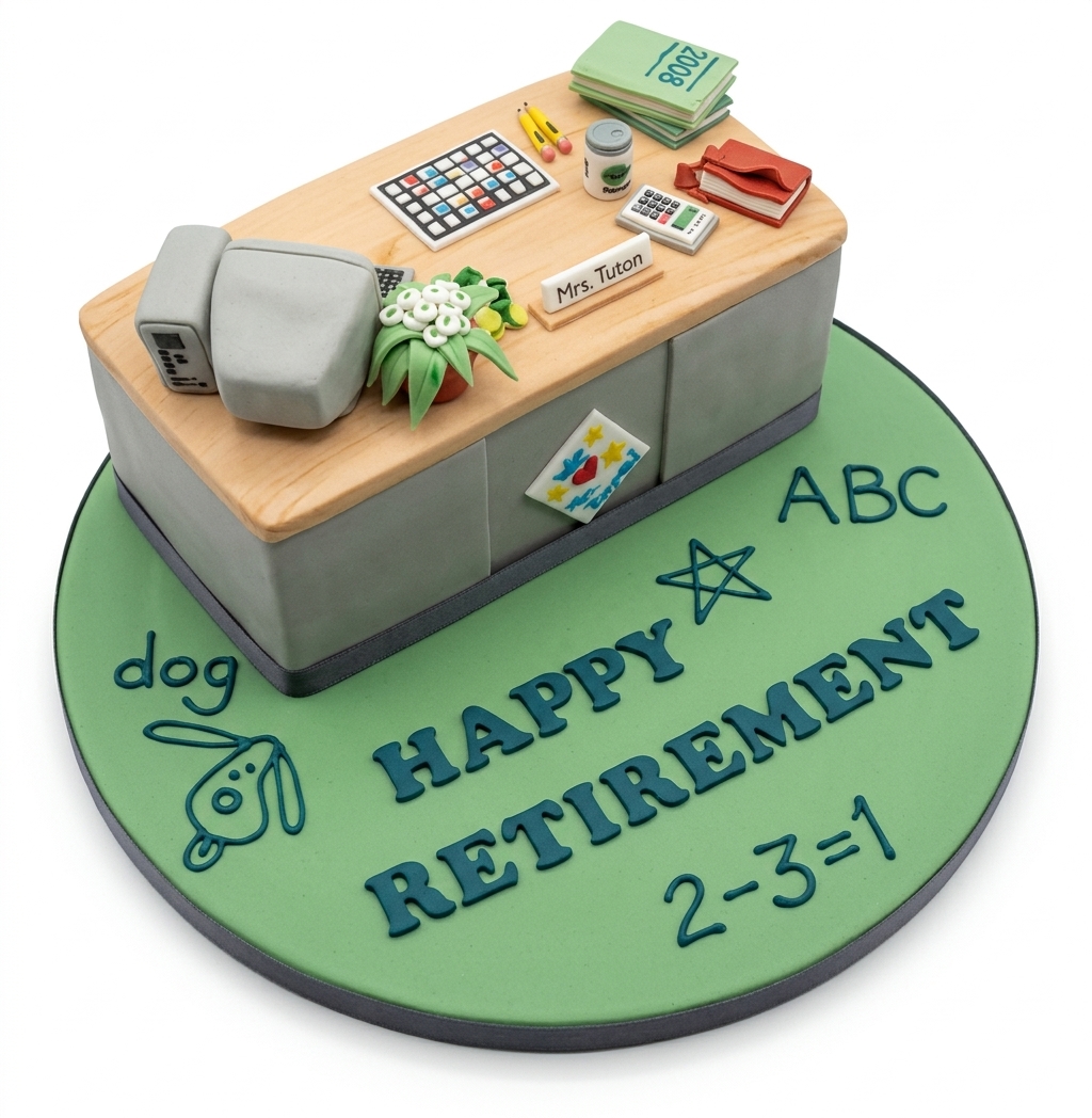 Office Desk Retirement Cake