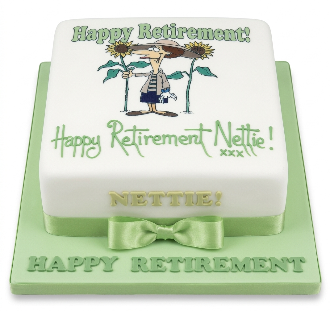 Happy Retirement Cake with Custom Name