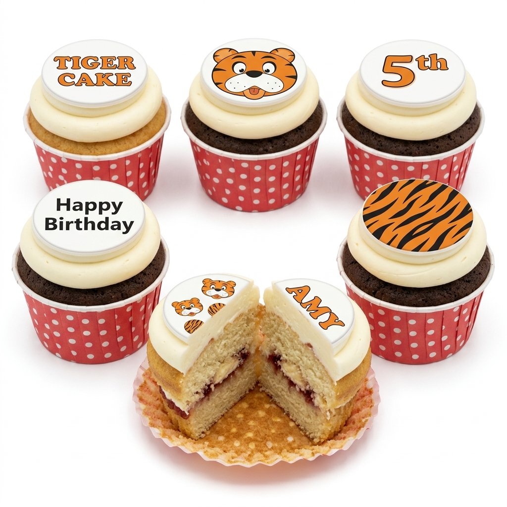 Tiger Theme Birthday Cupcakes for Kids