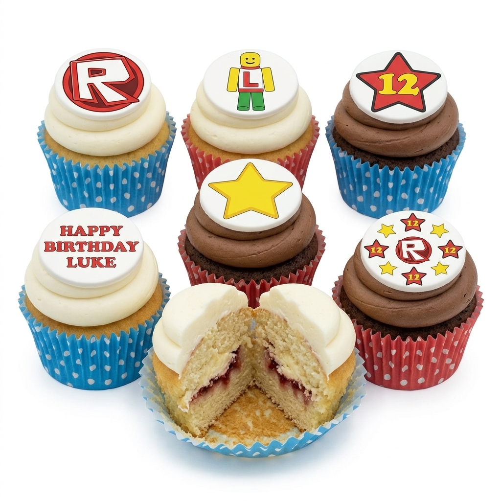 Roblox Birthday Cupcakes with Custom Age Topper