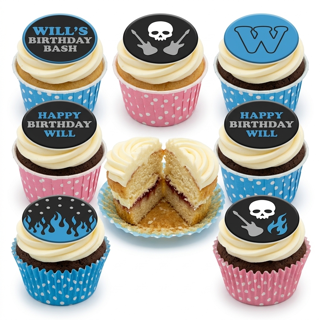 Rock & Roll Birthday Cupcakes