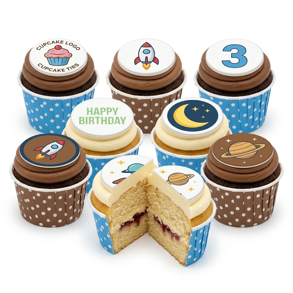 Space Theme Birthday Cupcakes