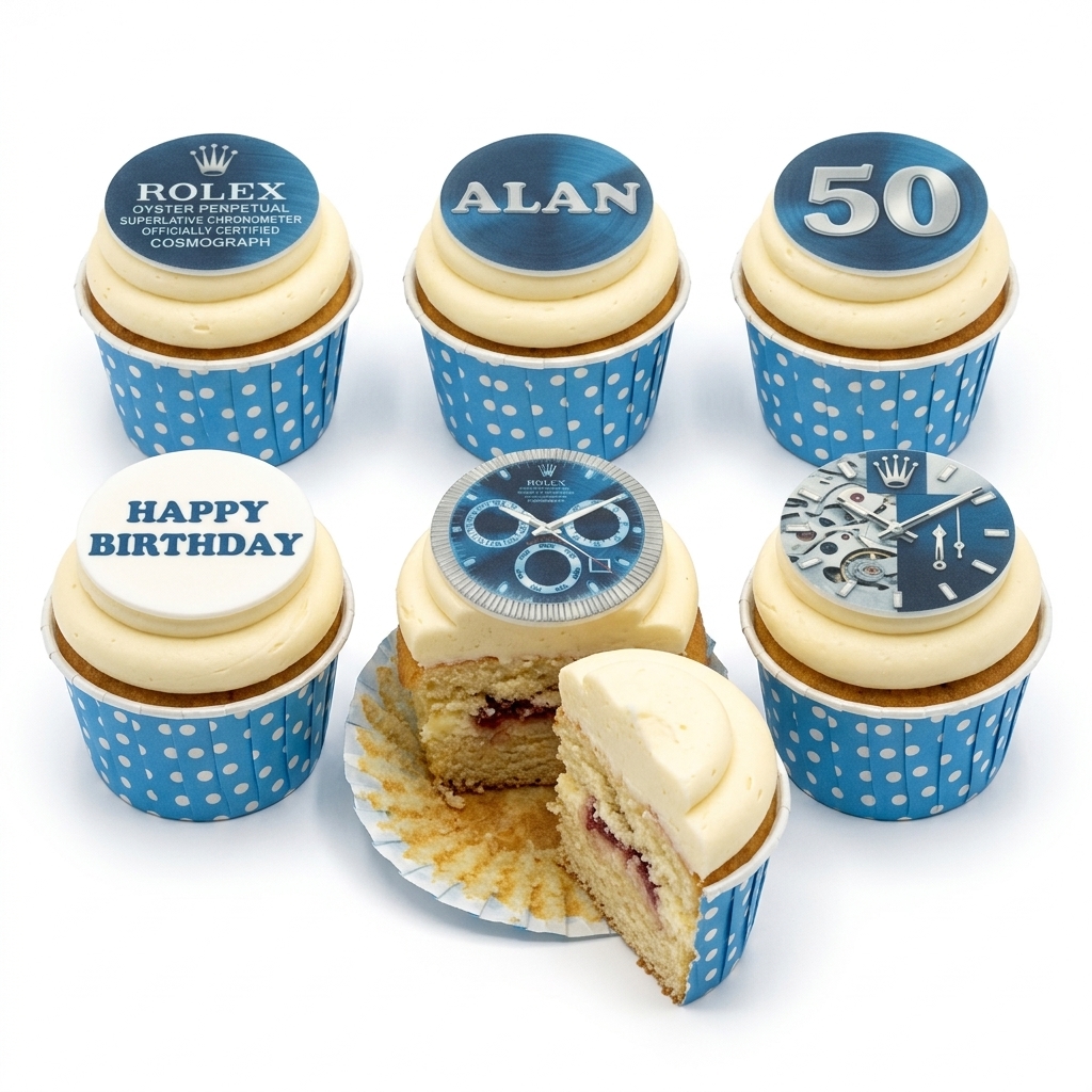 Luxury Watch Theme Birthday Cupcakes