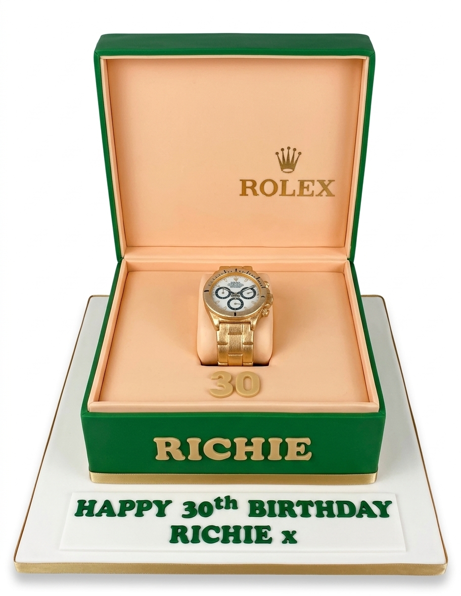 Rolex Style Watch Box Birthday Cake