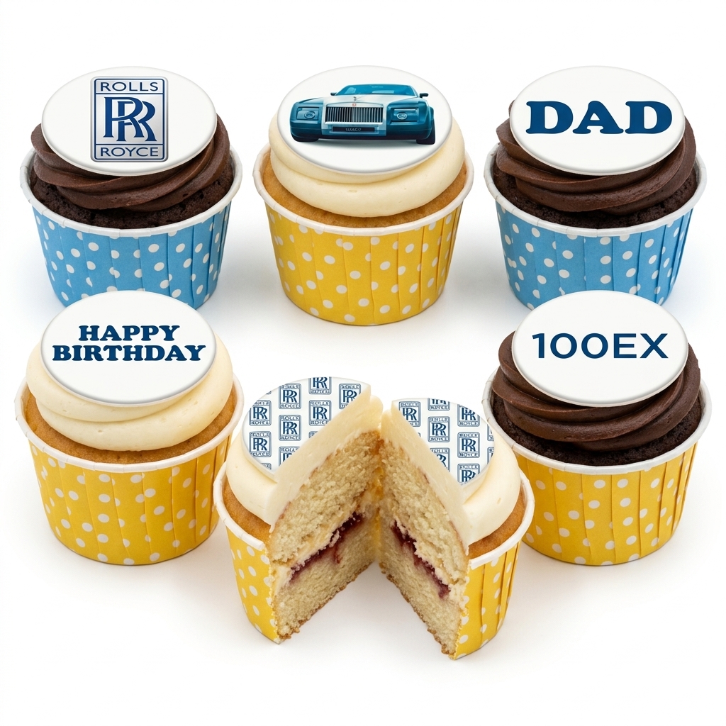 Rolls Royce Car Theme Birthday Cupcakes