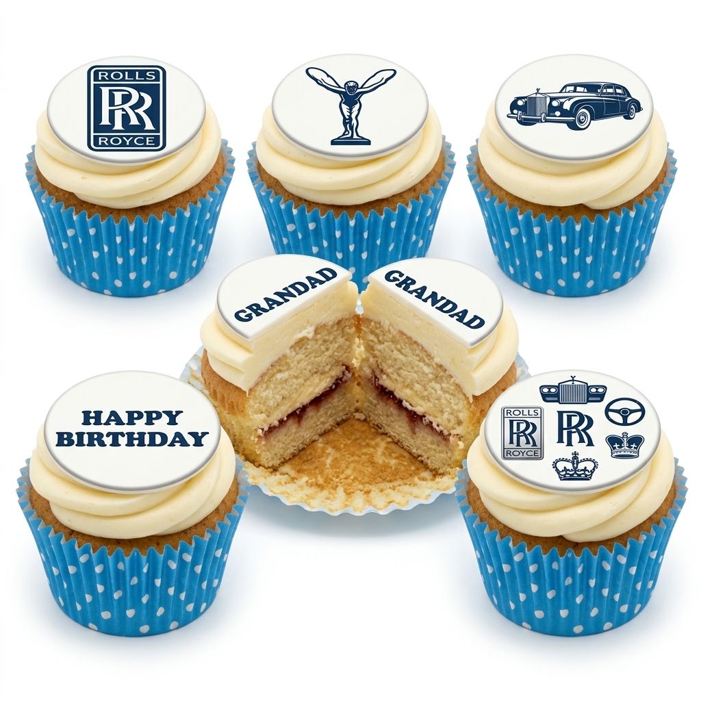 Rolls Royce Theme Birthday Cupcakes