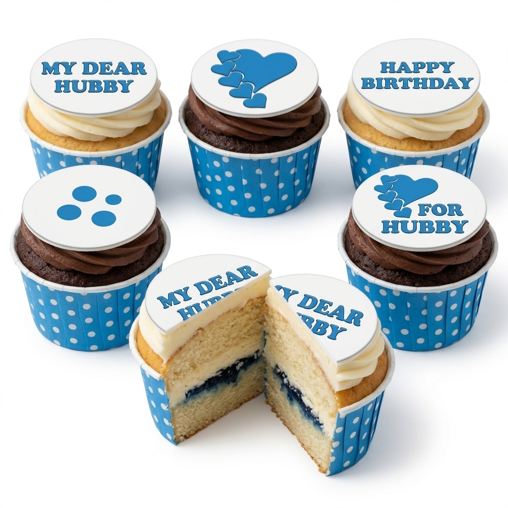 Birthday Cupcakes for Him with Personalised Message