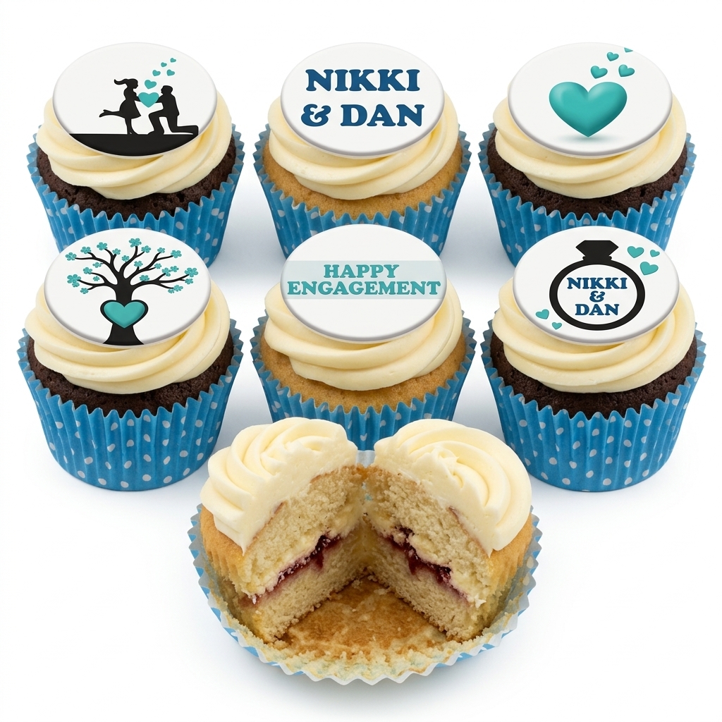 Personalised Engagement Cupcakes