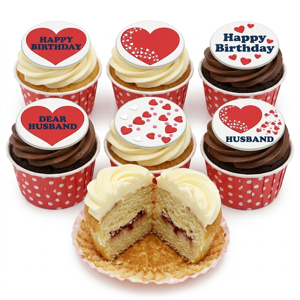 Romantic Heart Birthday Cupcakes