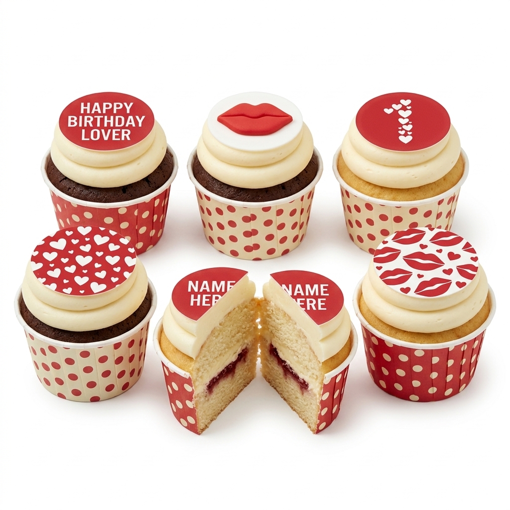 Romantic Birthday Cupcakes