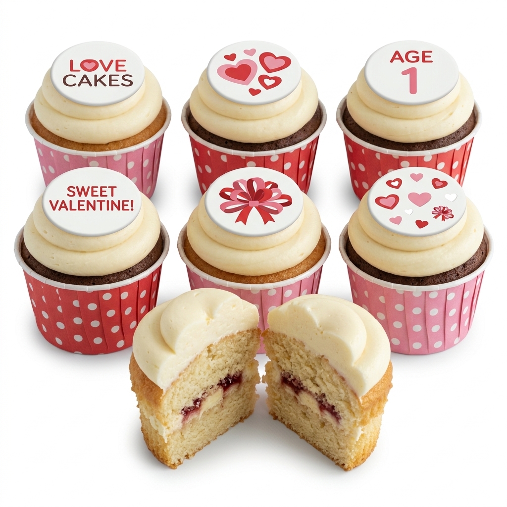 Love Heart Birthday Cupcakes for Her