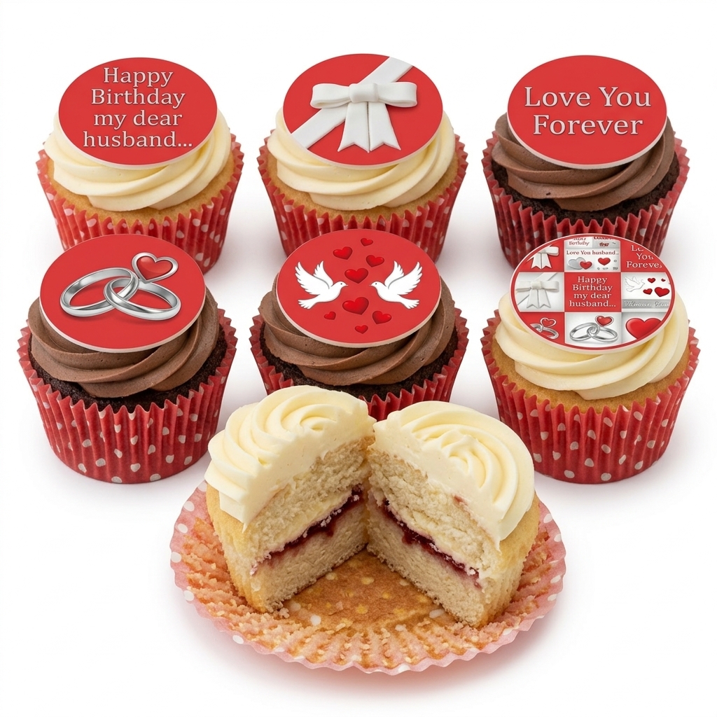 Romantic Birthday Cupcakes for Him - Love & Celebration Set