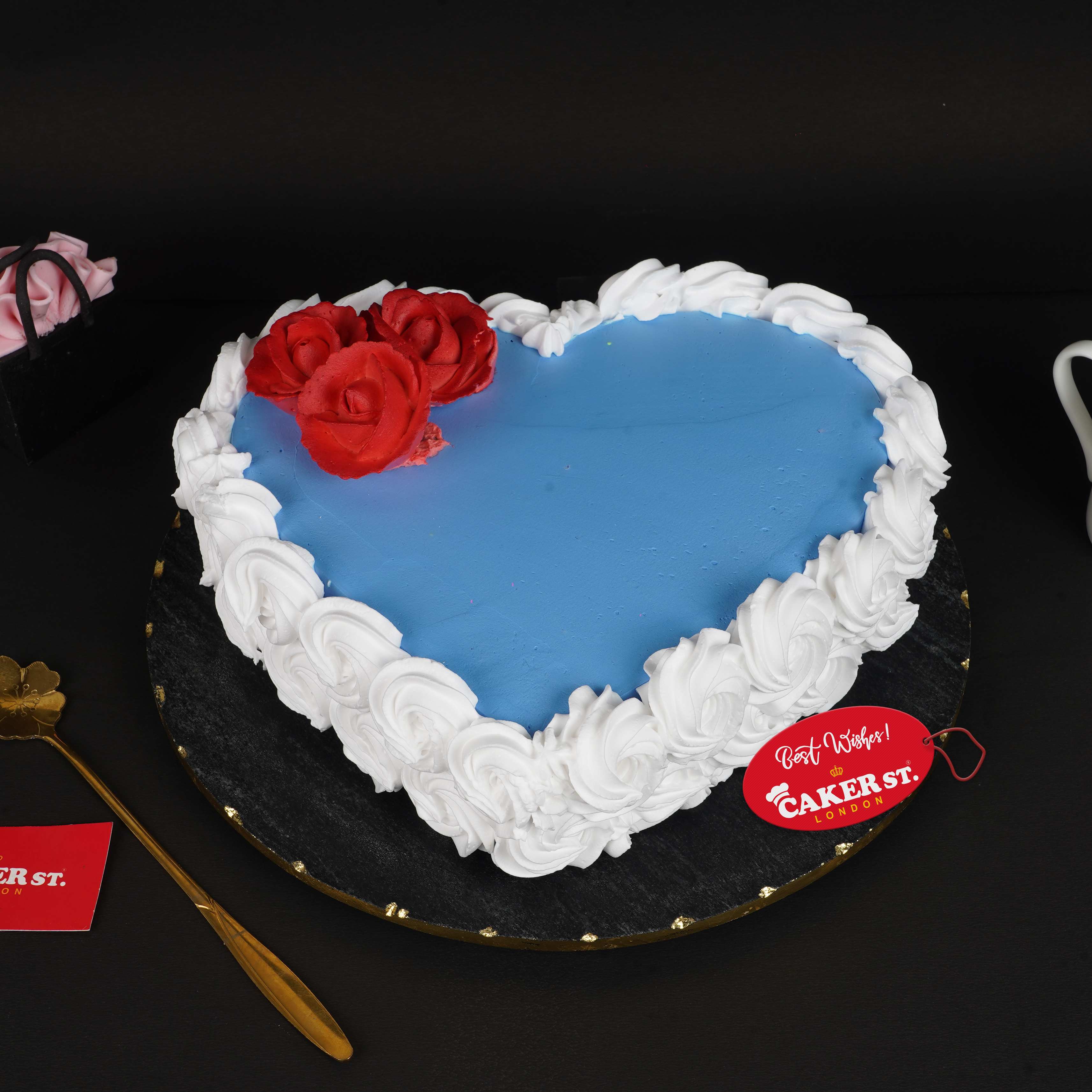 Romantic Rose Heart Cake 