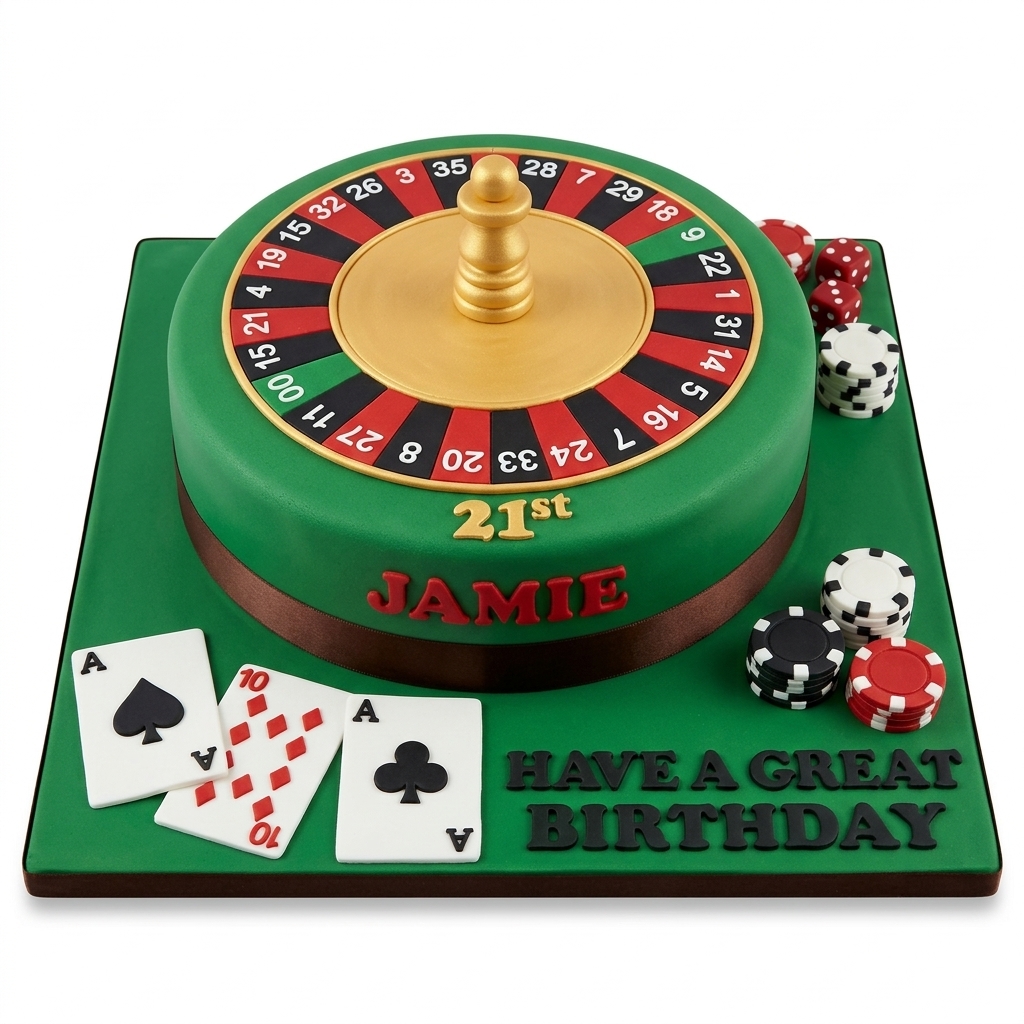 Casino Theme Birthday Cake