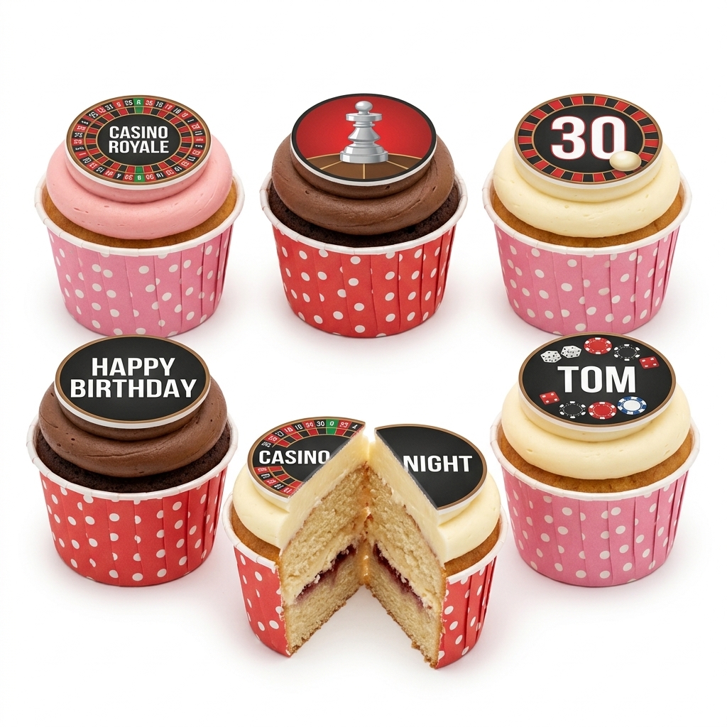 Casino Theme Birthday Cupcakes