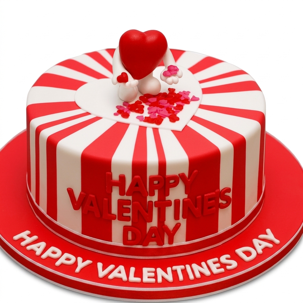 Happy Valentine's Day Heart Cake
