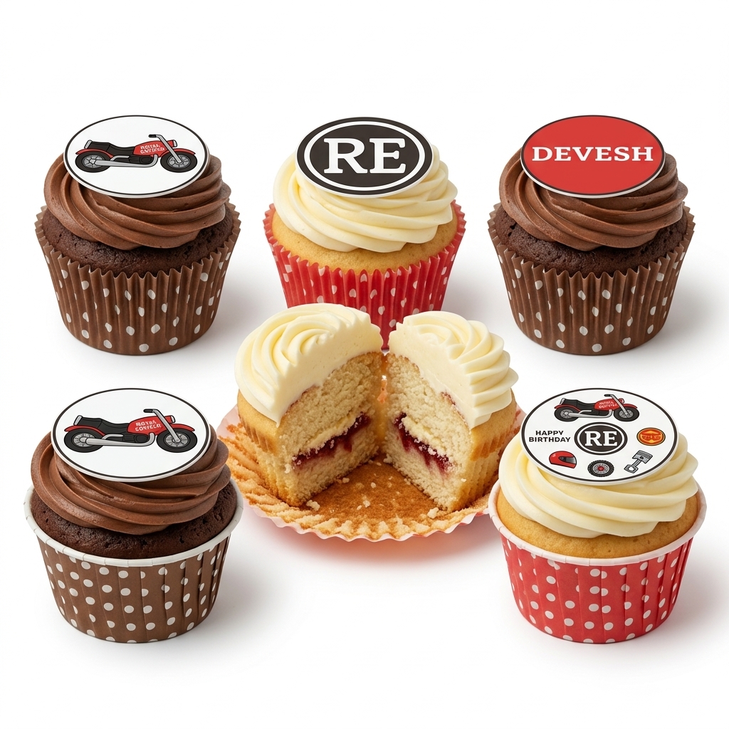 Motorcycle Theme Birthday Cupcakes