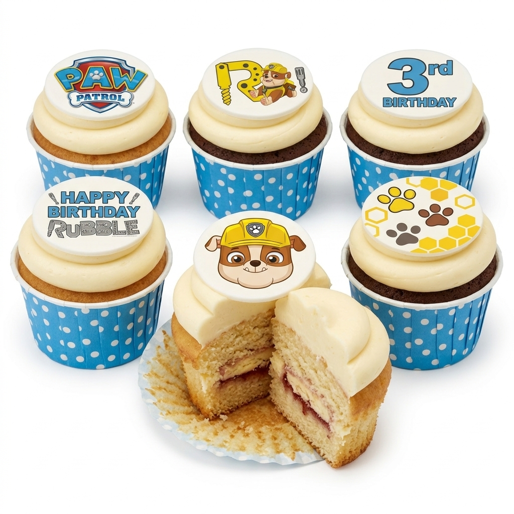 Paw Patrol Rubble Kids Birthday Cupcakes
