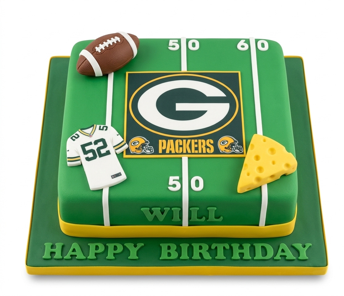 Green Bay Packers Football Birthday Cake