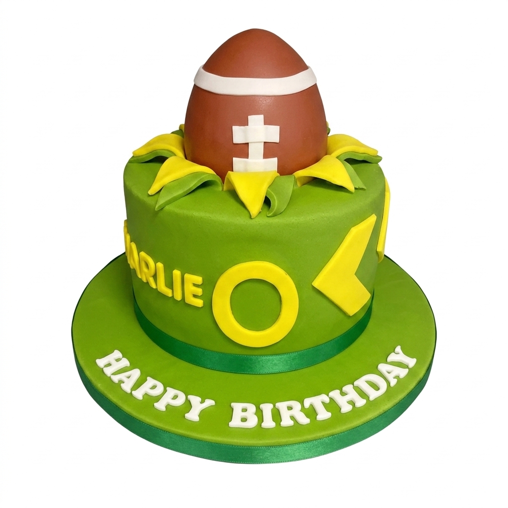 American Football Birthday Cake with Custom Age