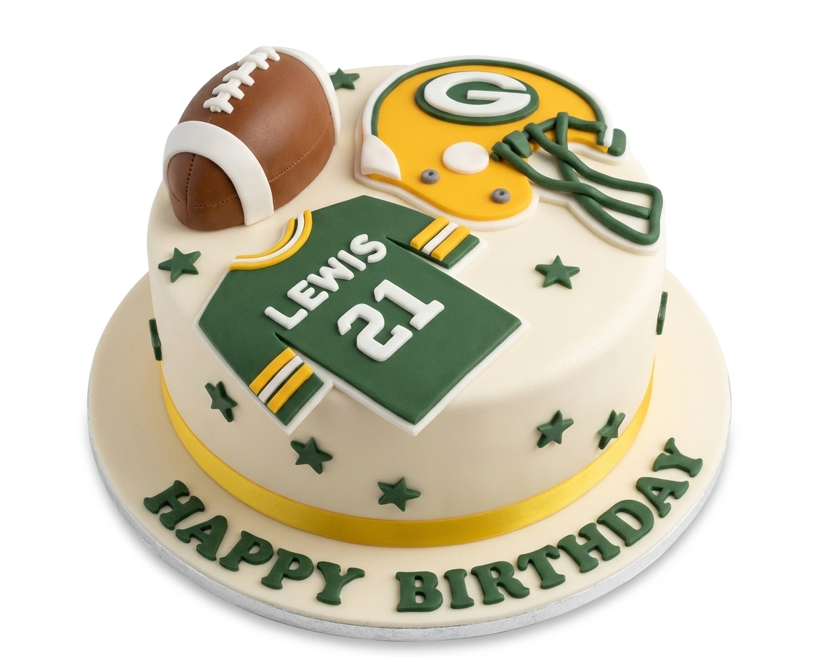 American Football Birthday Cake with Personalised Jersey