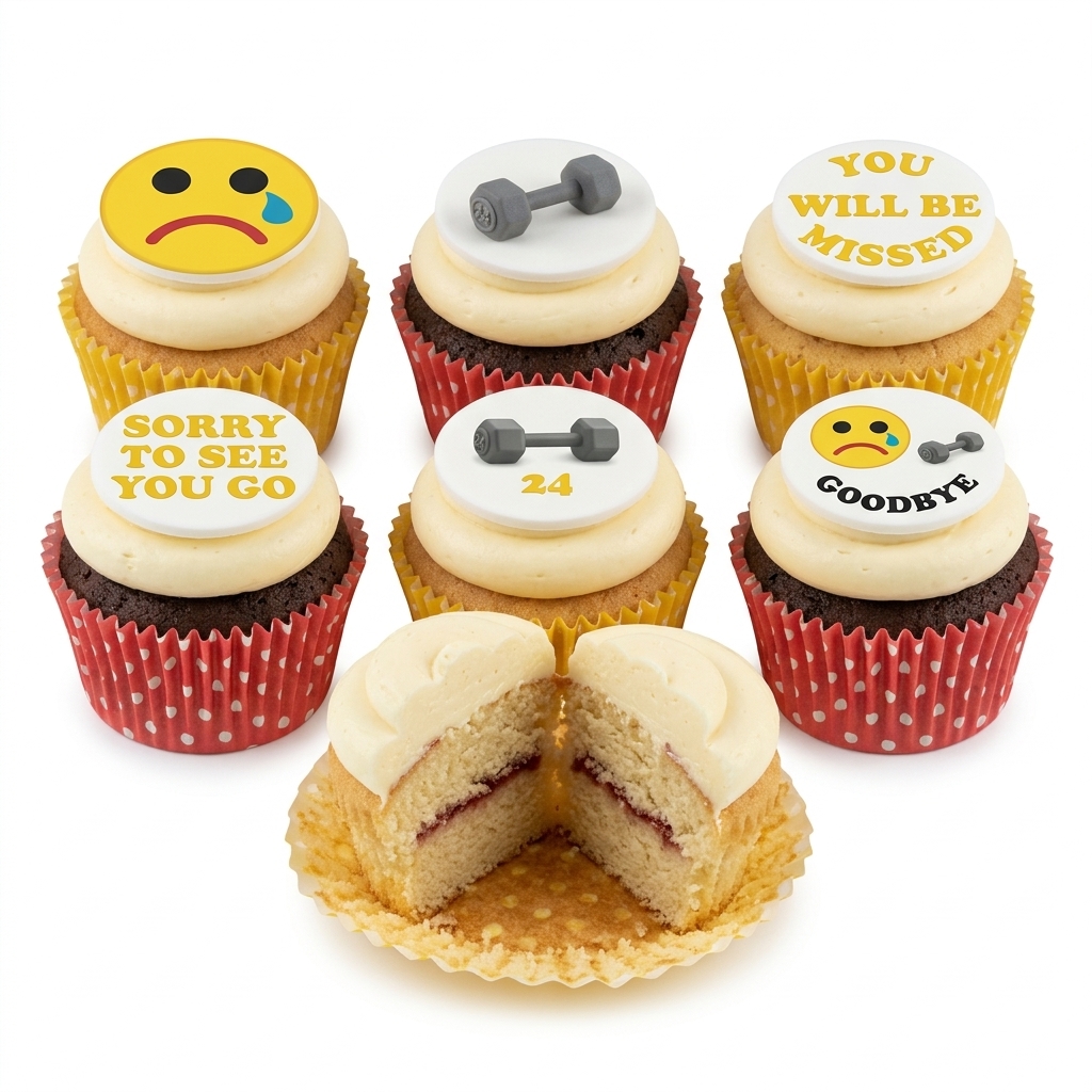 Gym Farewell Cupcakes with Custom Message