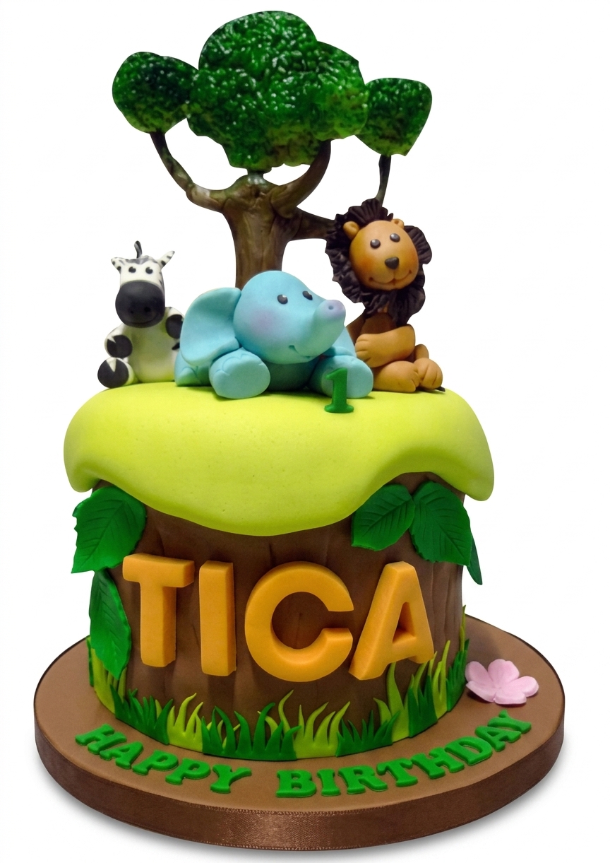 Kids Jungle Safari Birthday Cake