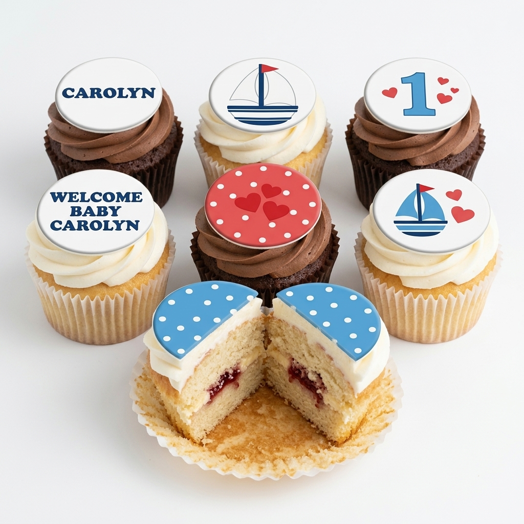 Nautical Sailboat Baby Shower Cupcakes