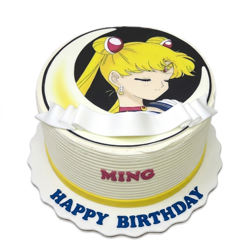 Sailor Moon Birthday Cake with Personalised Message