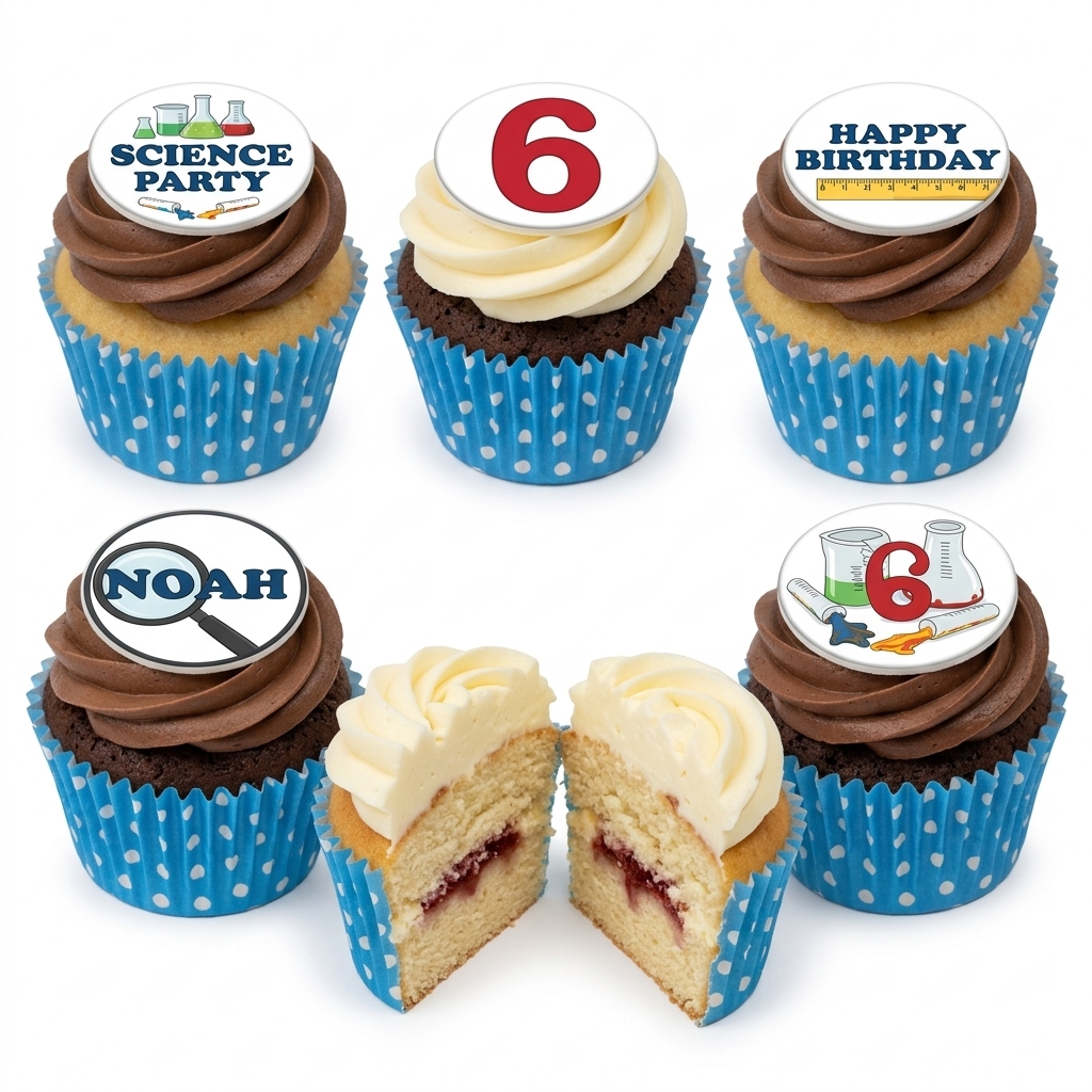 Kids Science Theme Birthday Cupcakes
