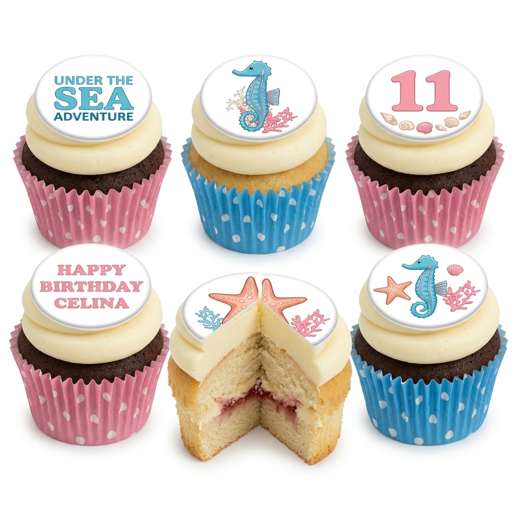 Kids Under the Sea Birthday Cupcakes
