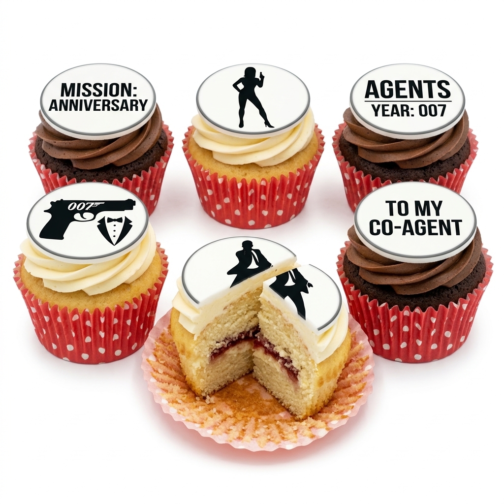 007 Secret Agent Birthday Cupcakes