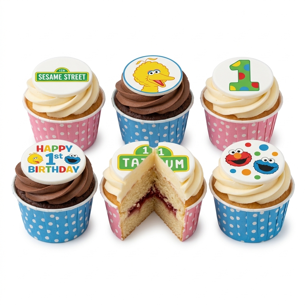 Sesame Street 1st Birthday Cupcakes