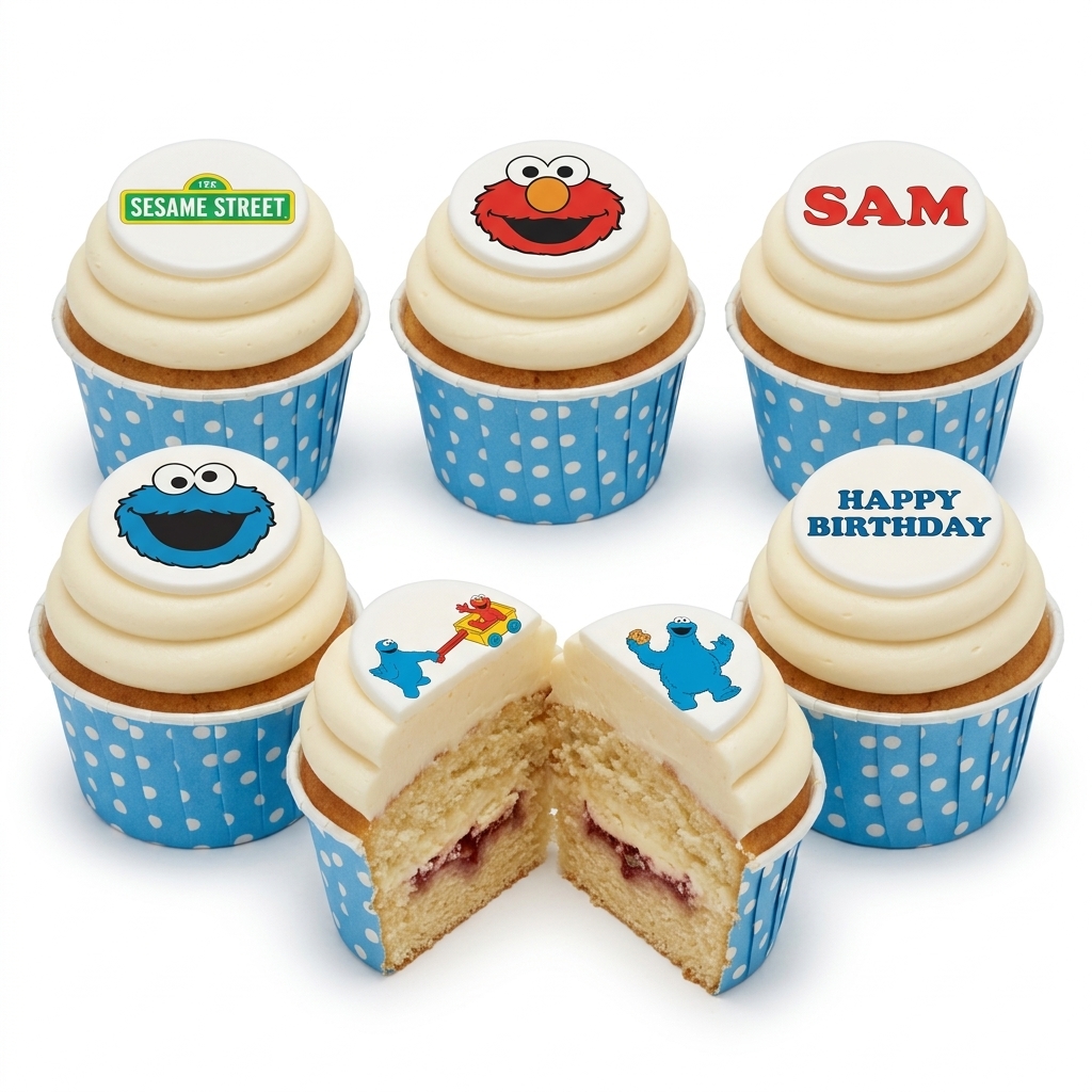 Sesame Street Birthday Cupcakes