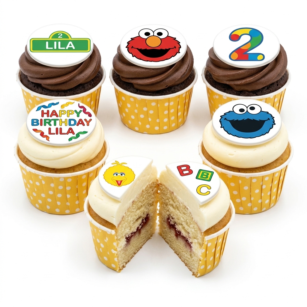 Sesame Street Birthday Cupcakes for Kids